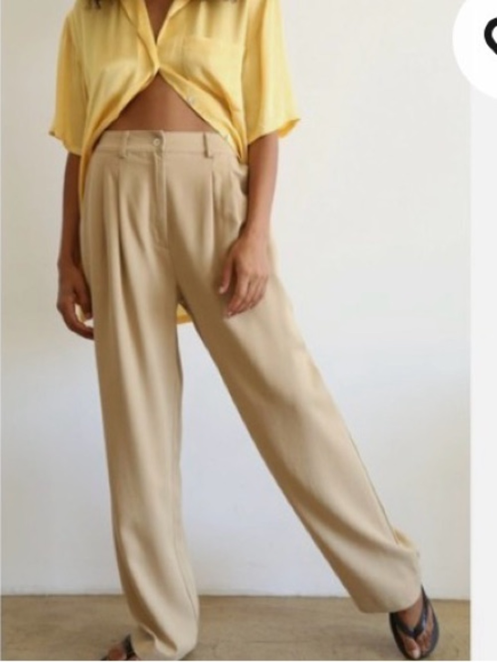 NWT Donni Pants Pleated Trouser 100% Lyocell twill light khaki size large